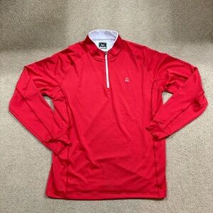 Deolax Men’s Red Quarter-Zip Pullover Large
